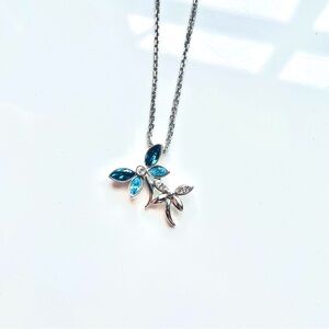 Swarovski Dragonflies Necklace – Blue & Turquoise Crystals